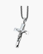 Crucifix Pendant Necklace in Titanium Steel view 4