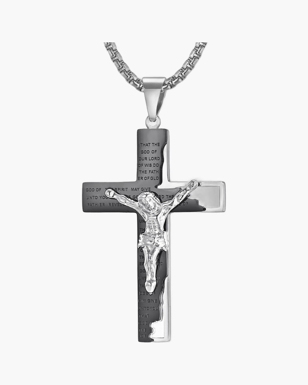 Crucifix Pendant Necklace in Titanium Steel view 5