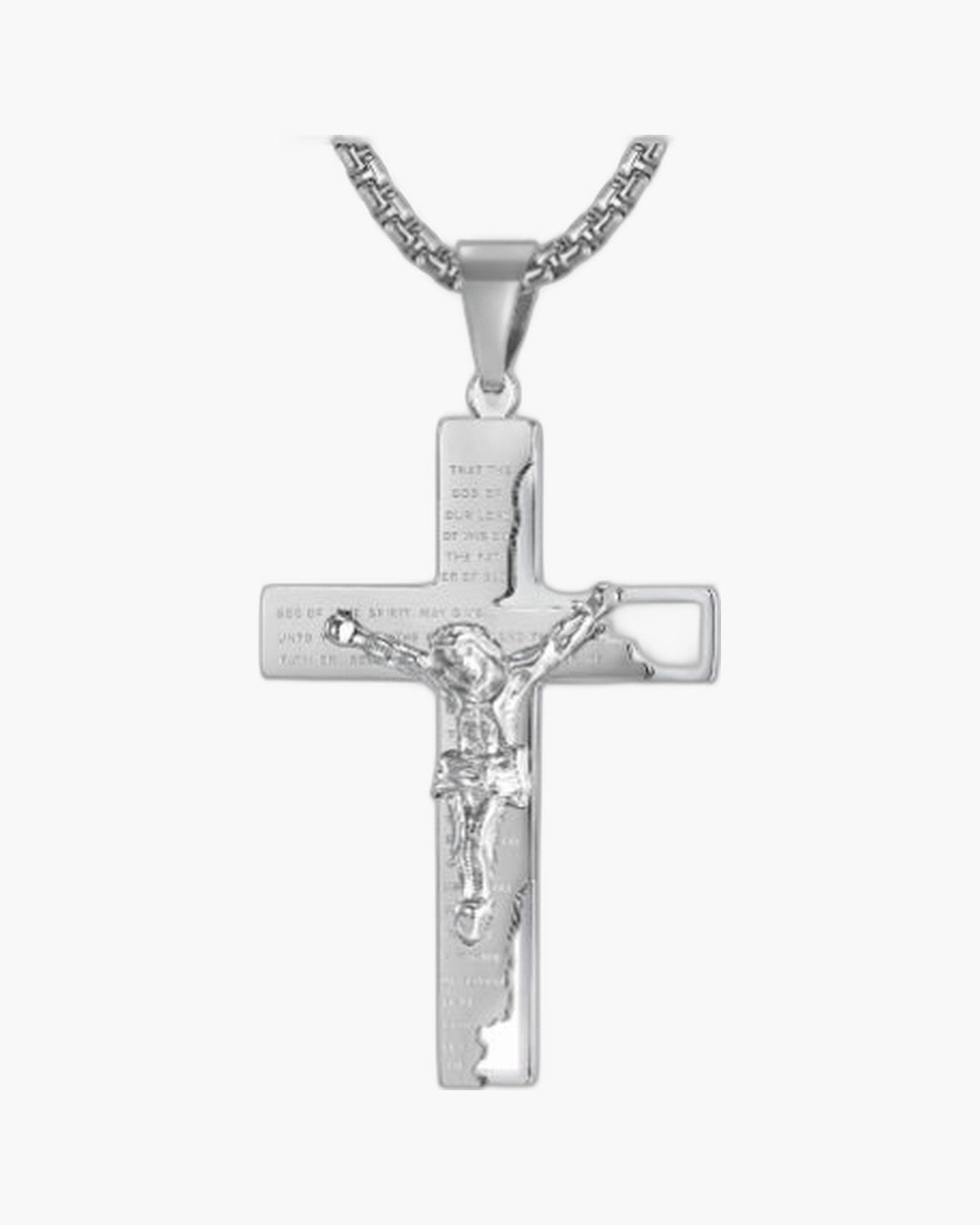 Crucifix Pendant Necklace in Titanium Steel view 2