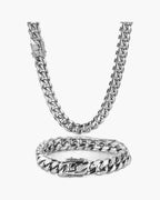 Cuban Link Chain and Bracelet Set