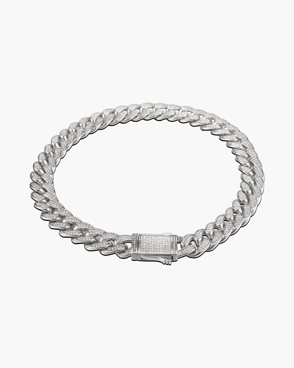 Cuban Link Chain with Pave Clasp view 4