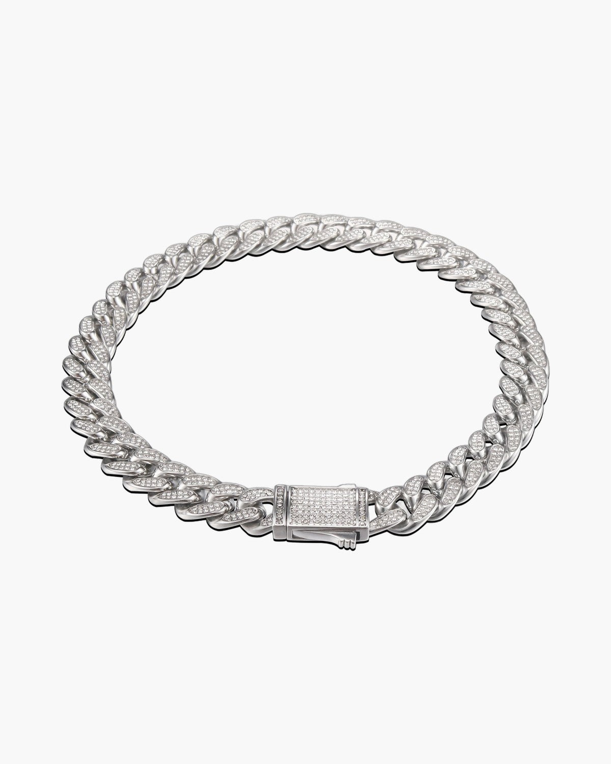 Cuban Link Chain with Pave Clasp view 4