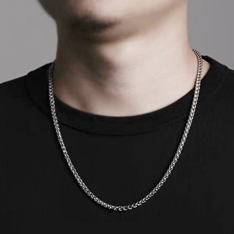 Wheat Link Chain in Titanium Steel