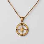 Compass Pendant Rope Chain Necklace view 11