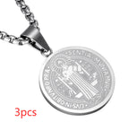 Saint Benedict Medallion Box Chain Necklace view 8
