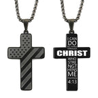 Flag Pattern Cross Pendant Necklace view 2