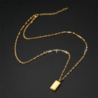 Rectangular Bar Pendant Necklace view 4