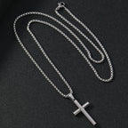 Cylindrical Cross Pendant Necklace view 4