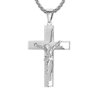 Crucifix Pendant Necklace in Titanium Steel view 7