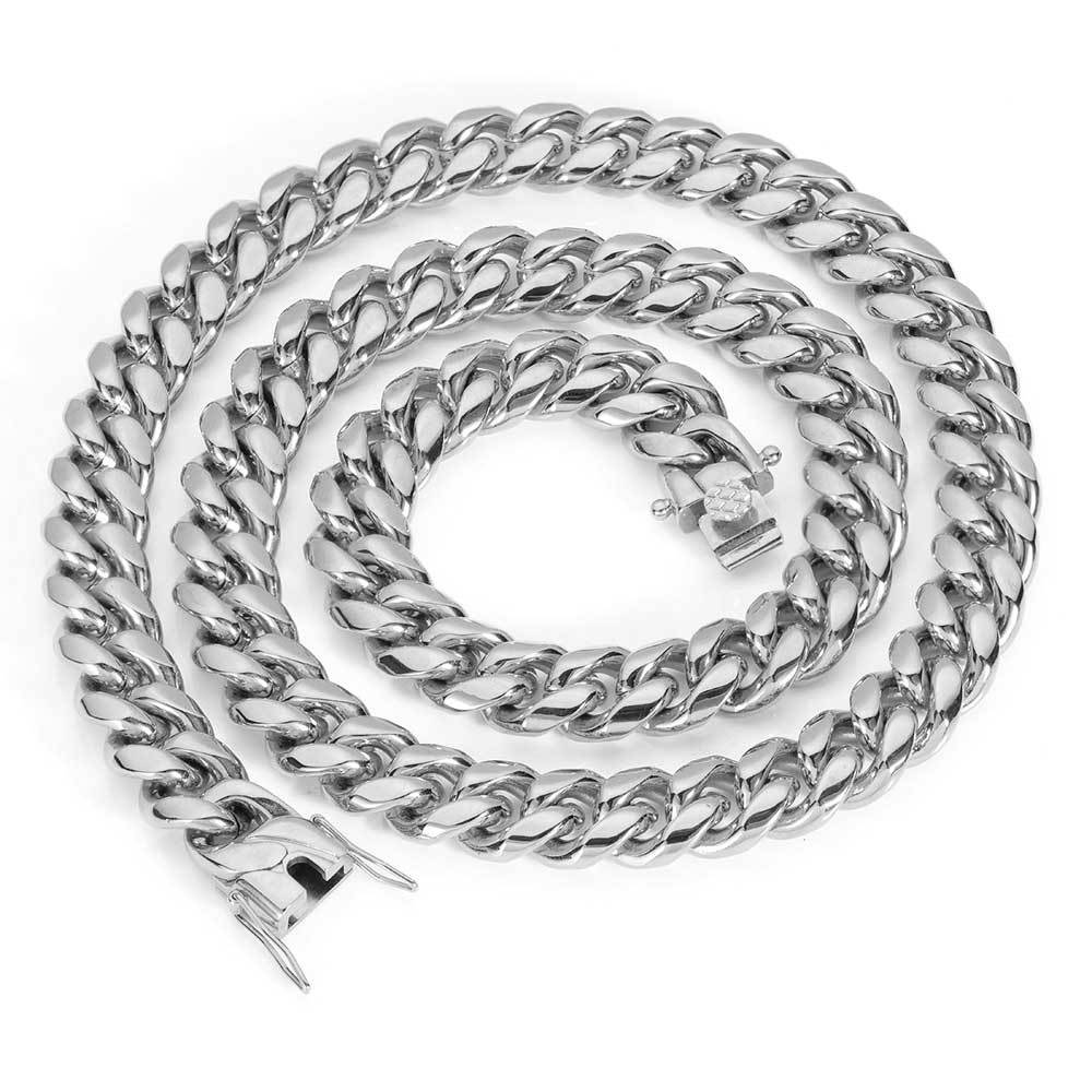 Cuban Link Chain Bracelet with Box Clasp view 18