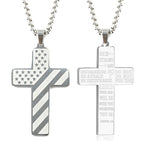 Flag Pattern Cross Pendant Necklace view 20