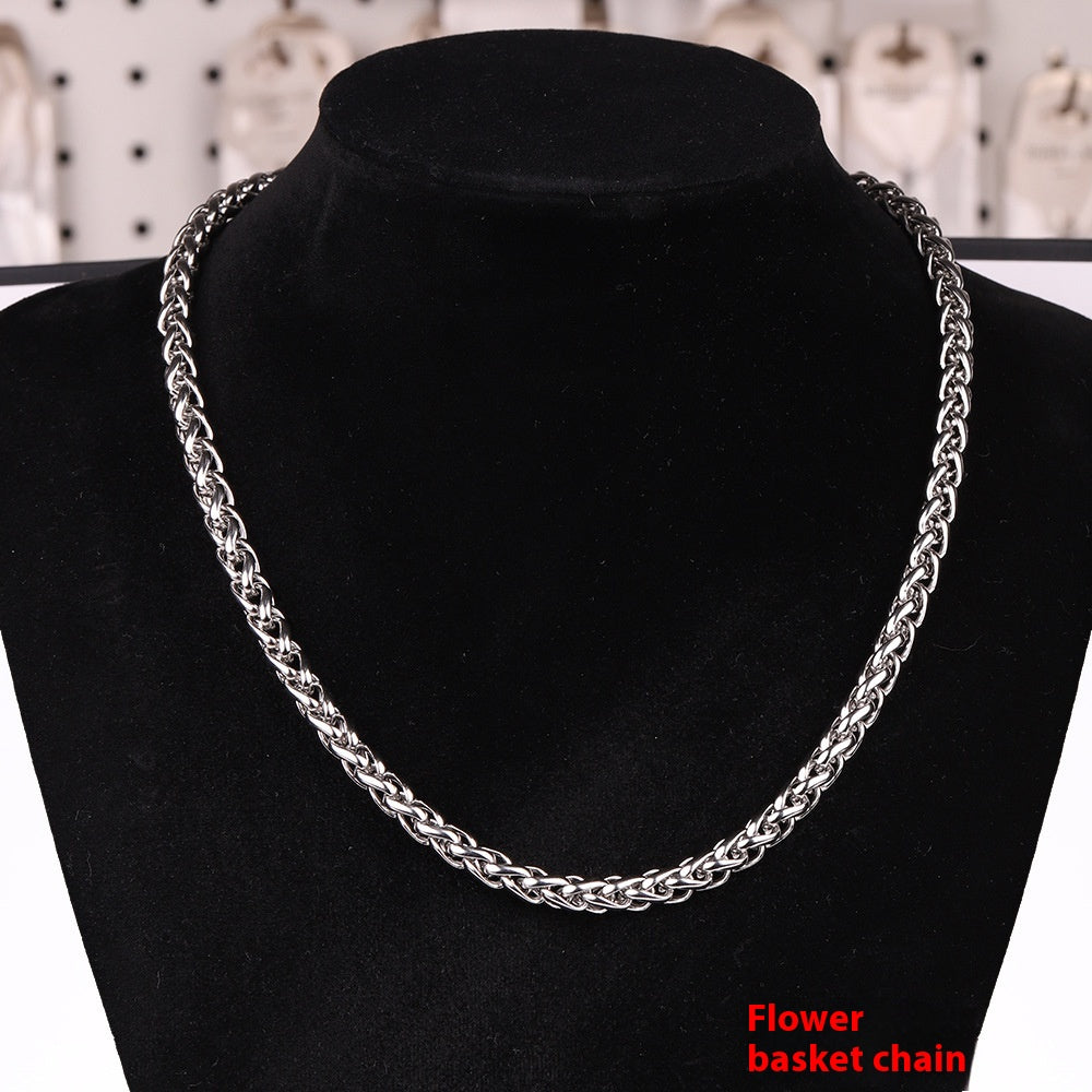 Wheat Link Chain in Titanium Steel view 3