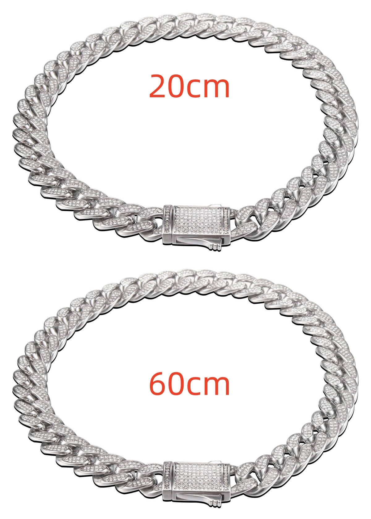 Cuban Link Chain with Pave Clasp view 21