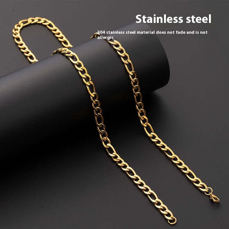 Figaro Chain Necklace in Stainless Steel view 7