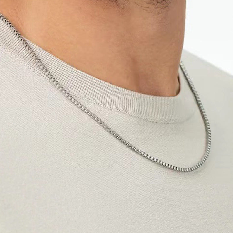 Stainless Steel Box Chain Necklace view 11