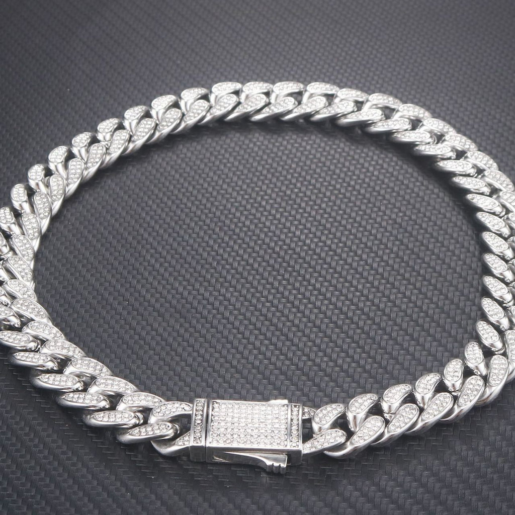 Cuban Link Chain with Pave Clasp view 14