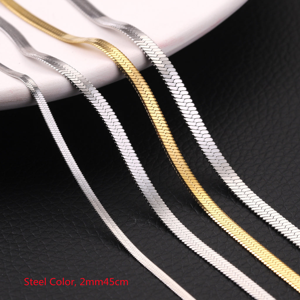 Flat Snake Chain Necklace view 15