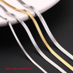 Flat Snake Chain Necklace view 15