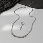 Mixed Chain with Four-Point Star Pendant