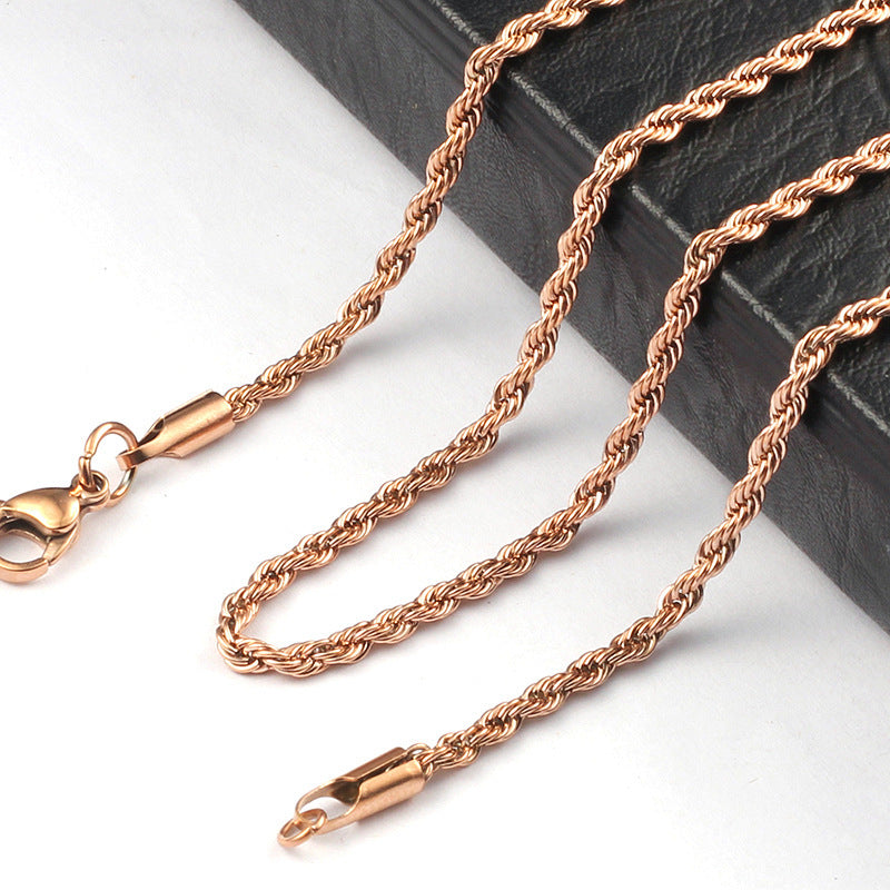 Rope Chain in Gold-Tone Titanium Steel view 4