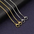 Box Chain Necklace in Titanium Steel