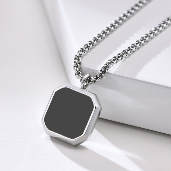 Square Pendant Box Chain Necklace view 7