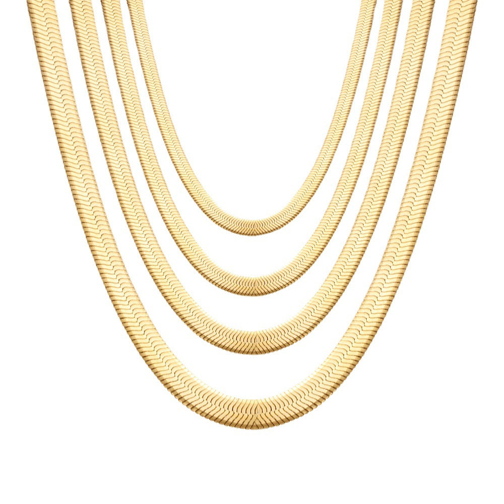 Flat Snake Chain Necklace view 10
