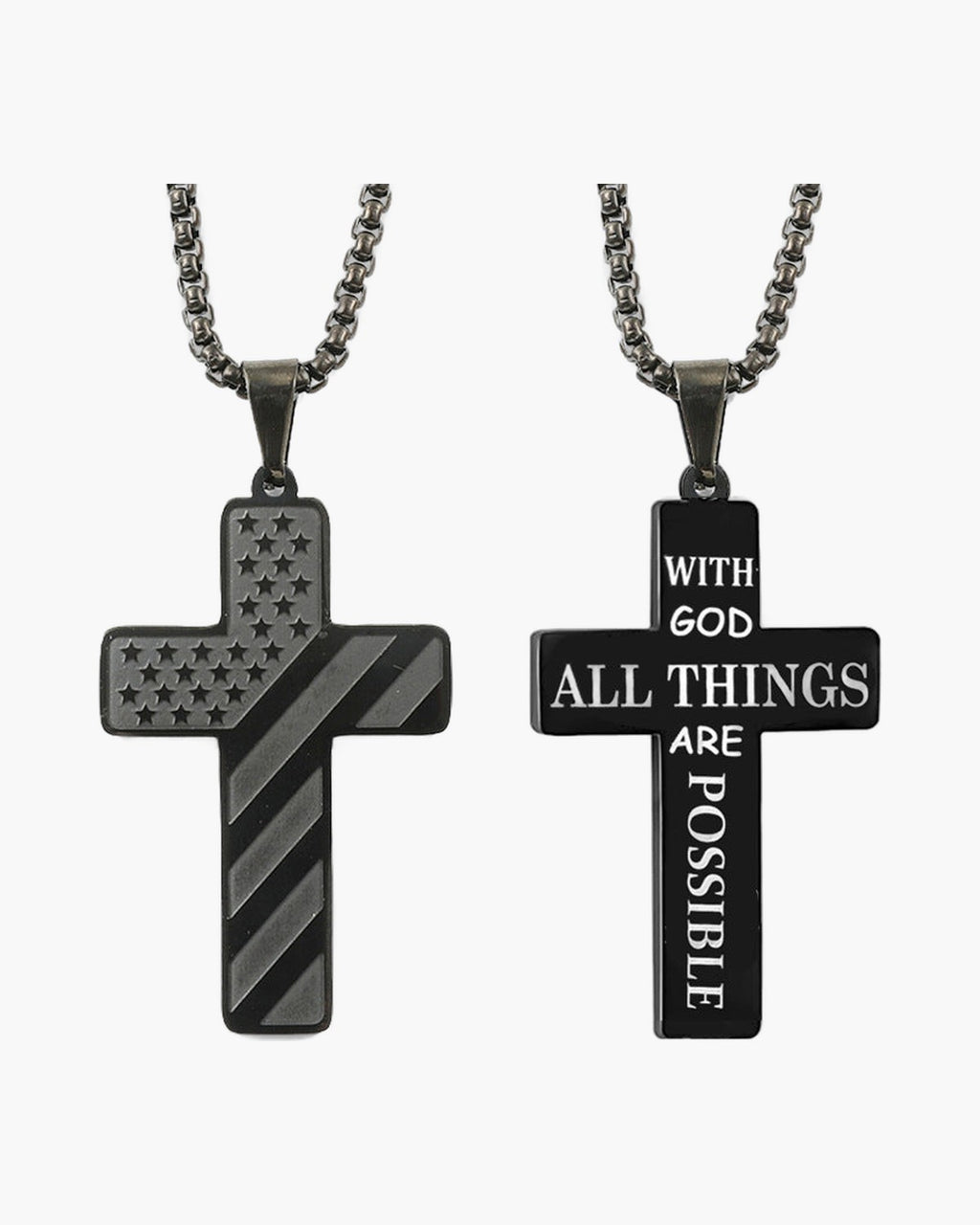 Flag Pattern Cross Pendant Necklace view 25
