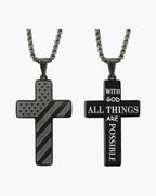 Flag Pattern Cross Pendant Necklace view 25