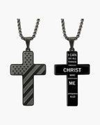 Flag Pattern Cross Pendant Necklace view 22