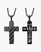 Flag Pattern Cross Pendant Necklace view 16