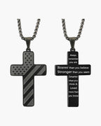 Flag Pattern Cross Pendant Necklace view 7