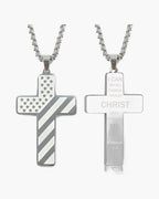 Flag Pattern Cross Pendant Necklace view 7