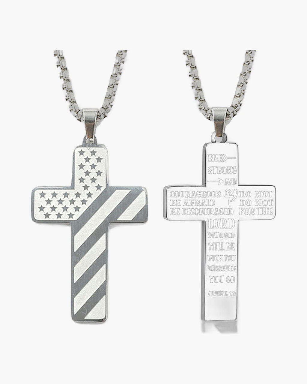 Flag Pattern Cross Pendant Necklace