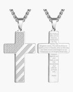 Flag Pattern Cross Pendant Necklace view 23