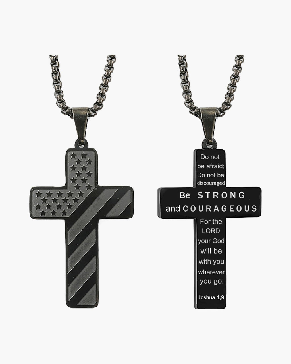 Flag Pattern Cross Pendant Necklace view 17