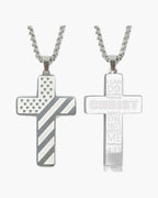 Flag Pattern Cross Pendant Necklace view 14