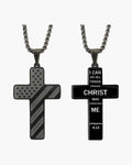 Flag Pattern Cross Pendant Necklace view 8