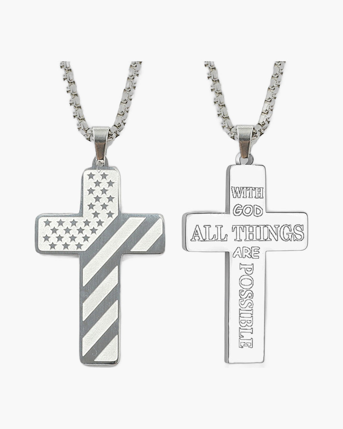 Flag Pattern Cross Pendant Necklace view 24