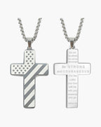 Flag Pattern Cross Pendant Necklace view 21