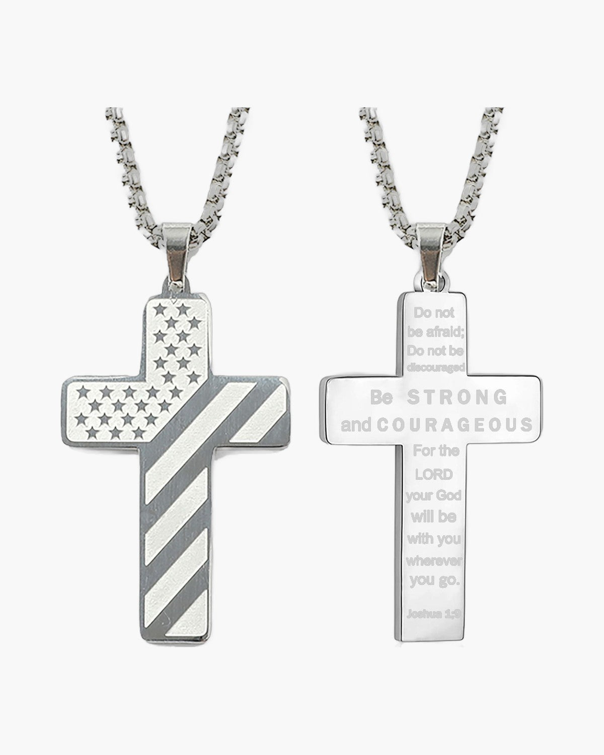 Flag Pattern Cross Pendant Necklace view 21
