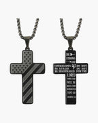 Flag Pattern Cross Pendant Necklace view 12