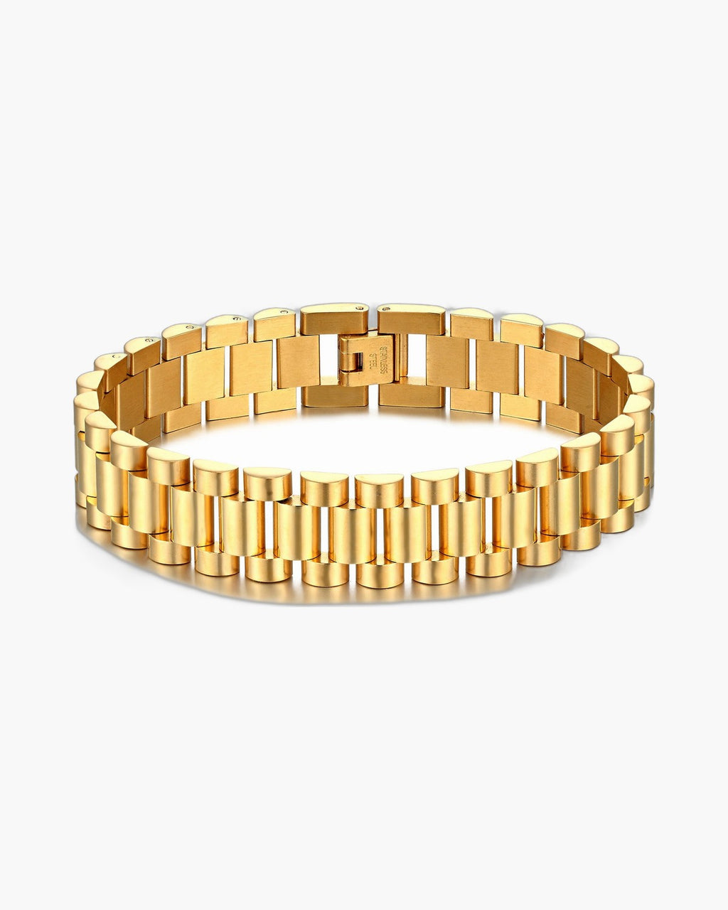 Geometric Link Bracelet in Titanium Steel view 3