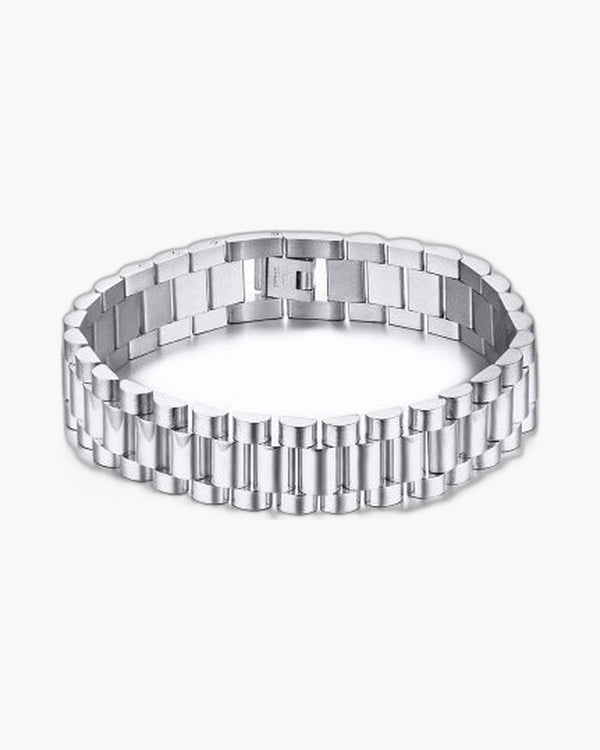 Geometric Link Bracelet in Titanium Steel view 7