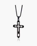 Hollow Double Cross Pendant Necklace view 3