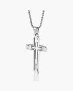 Hollow Double Cross Pendant Necklace view 7