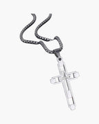 Hollow Double Cross Pendant Necklace