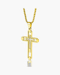 Hollow Double Cross Pendant Necklace view 8