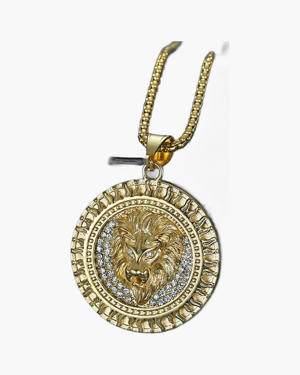 Lion Head Medallion Pendant Necklace view 6