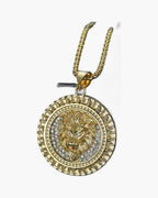Lion Head Medallion Pendant Necklace view 6
